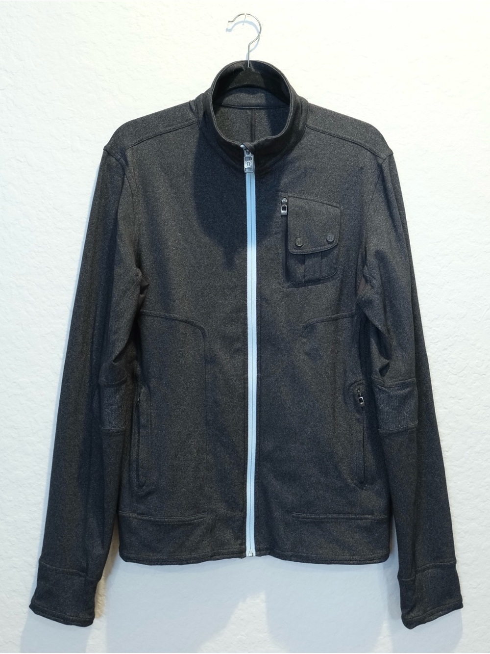 Lululemon Men’s Full Zip Utility Track Jacket Size M Heather Black Pockets